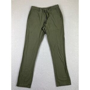 Martin Smith Pants Mens 32 Green Drawstring Waist Cotton Relaxed Chino Style